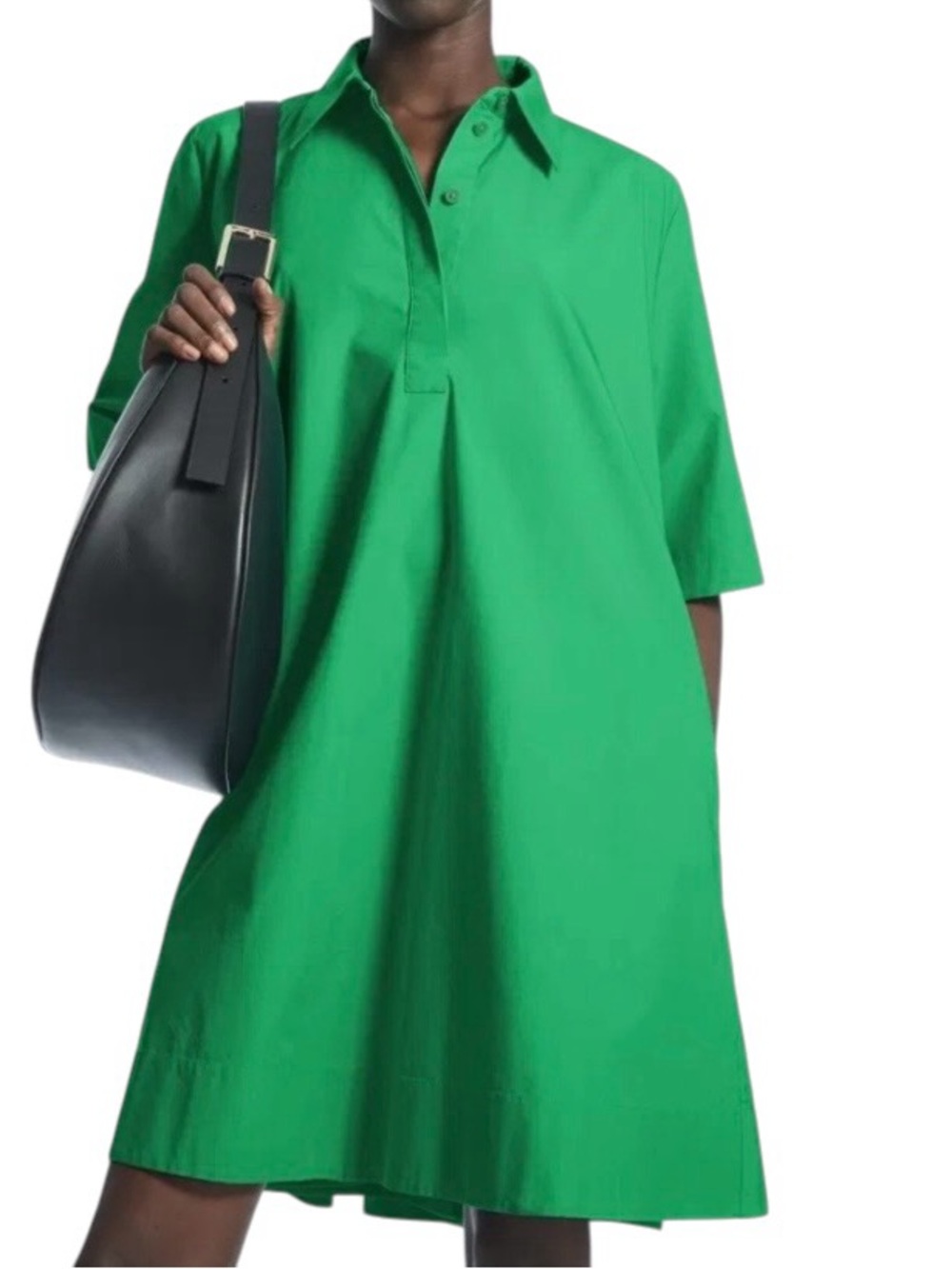 COS A-Line Shirt Dress Green Size 6 Bright Dopamine Minimalist Statement